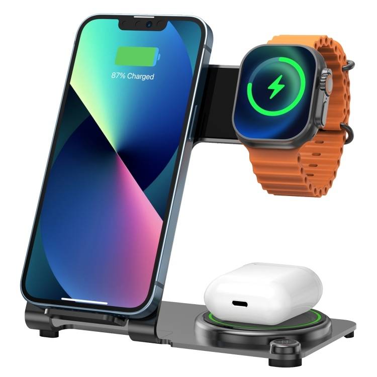 WiWU Wi-W005 Power Air Experience Convenient 3 in 1 Wireless Charging with 15W Fast Charging