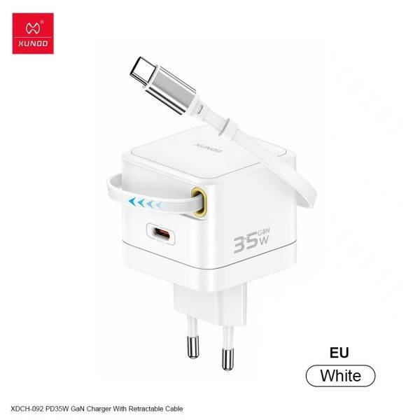 XUNDD XDCH-092 35W PD GaN Fast Charger with Retractable Cable