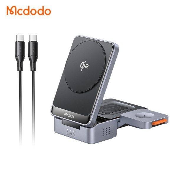 MCDODO CH-519 MagQ Qi2 15W Foldable Magnetic Wireless Charger Station for Desktop