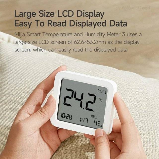 Xiaomi Mijia Smart CR2450 Thermometer Hygrometer 3 with LCD Bluetooth Display