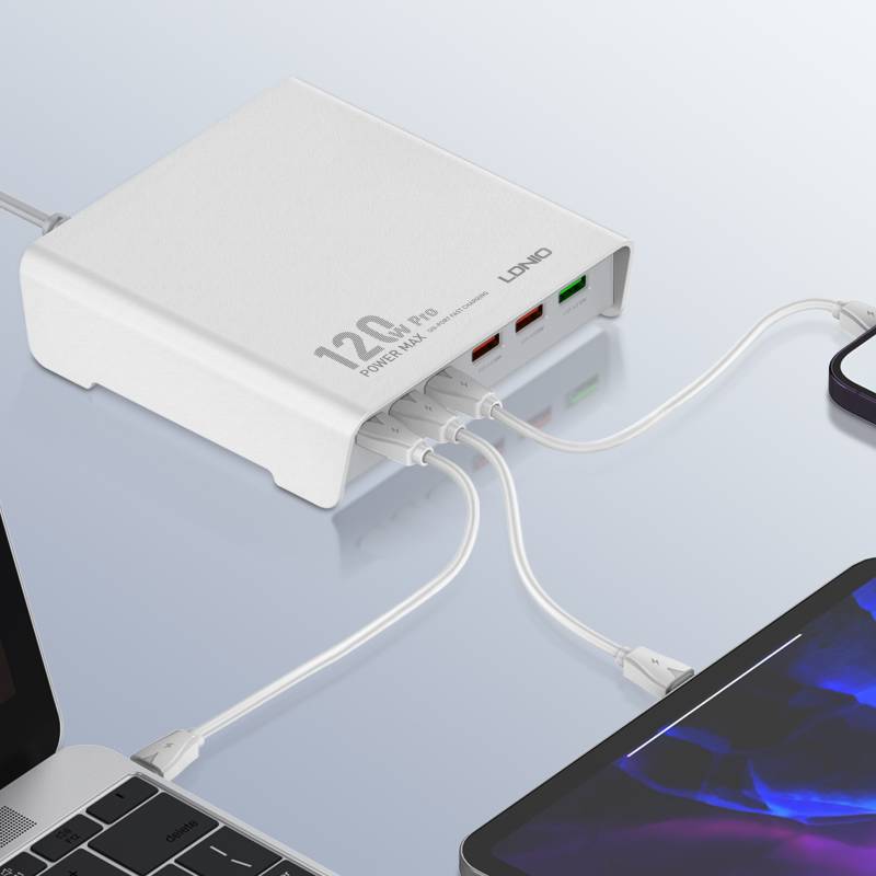 LDNIO Q605 120W 6-Port USB Charger (3 USB-C & 3 USB-A)