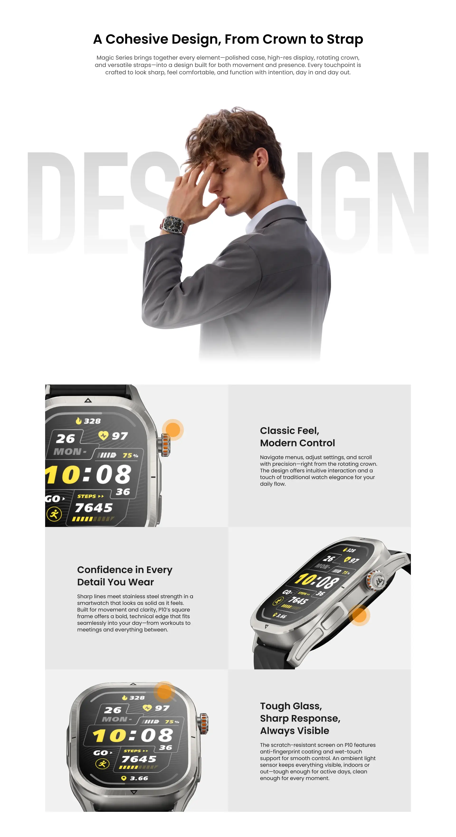 KOSPET Magic P10 AMOLED Bluetooth Calling Smartwatch