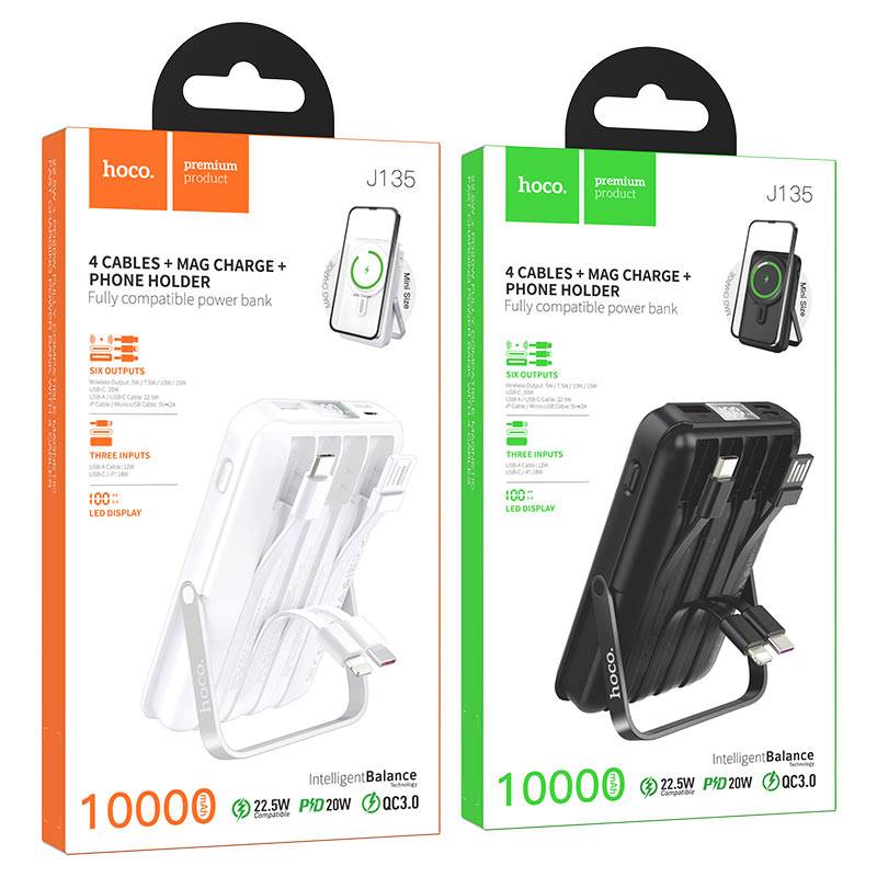 Hoco J135 Rico 10000mAh Power Bank with 22.5W Fast Wireless Charging