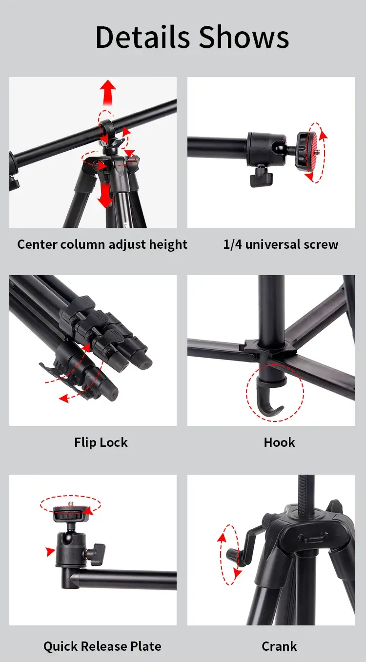 Jmary KP-2207 Portable Aluminum Alloy Tripod Stand