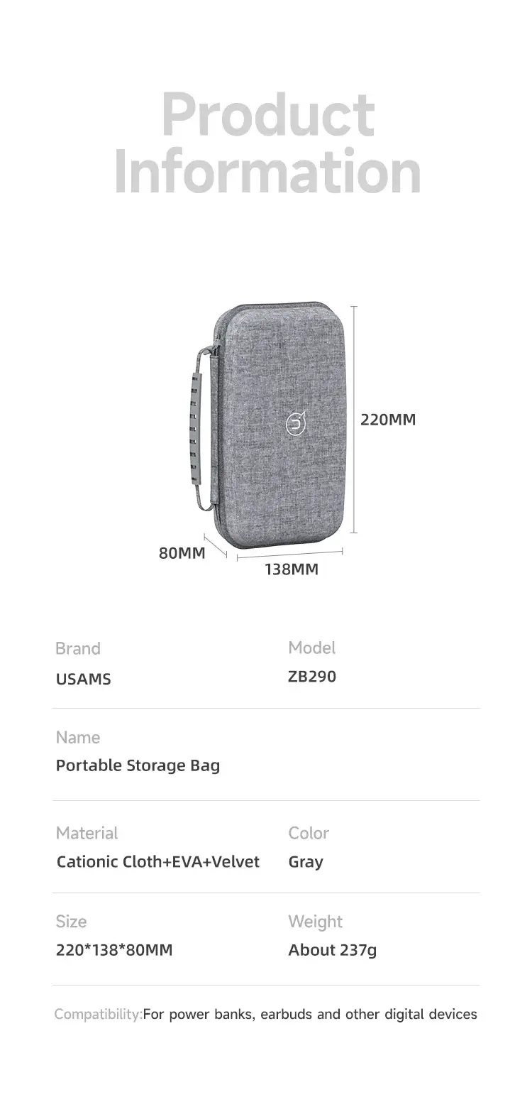 USAMS ZB290 Large Capacity Travel Storage Bag