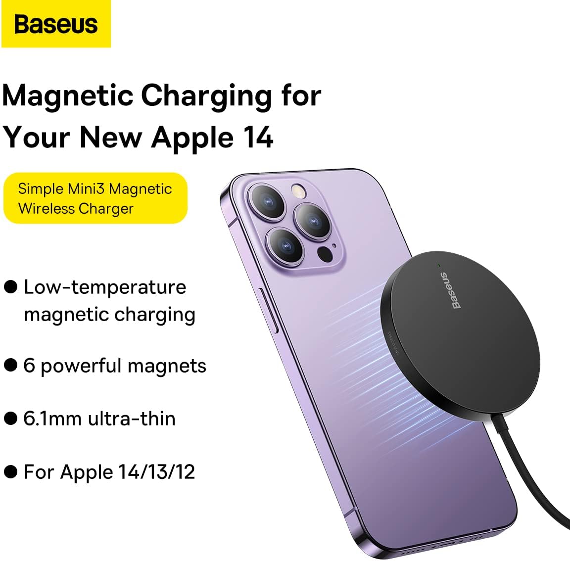 Baseus Magnetic Simple Mini3 15W Fast Charging Wireless Charger