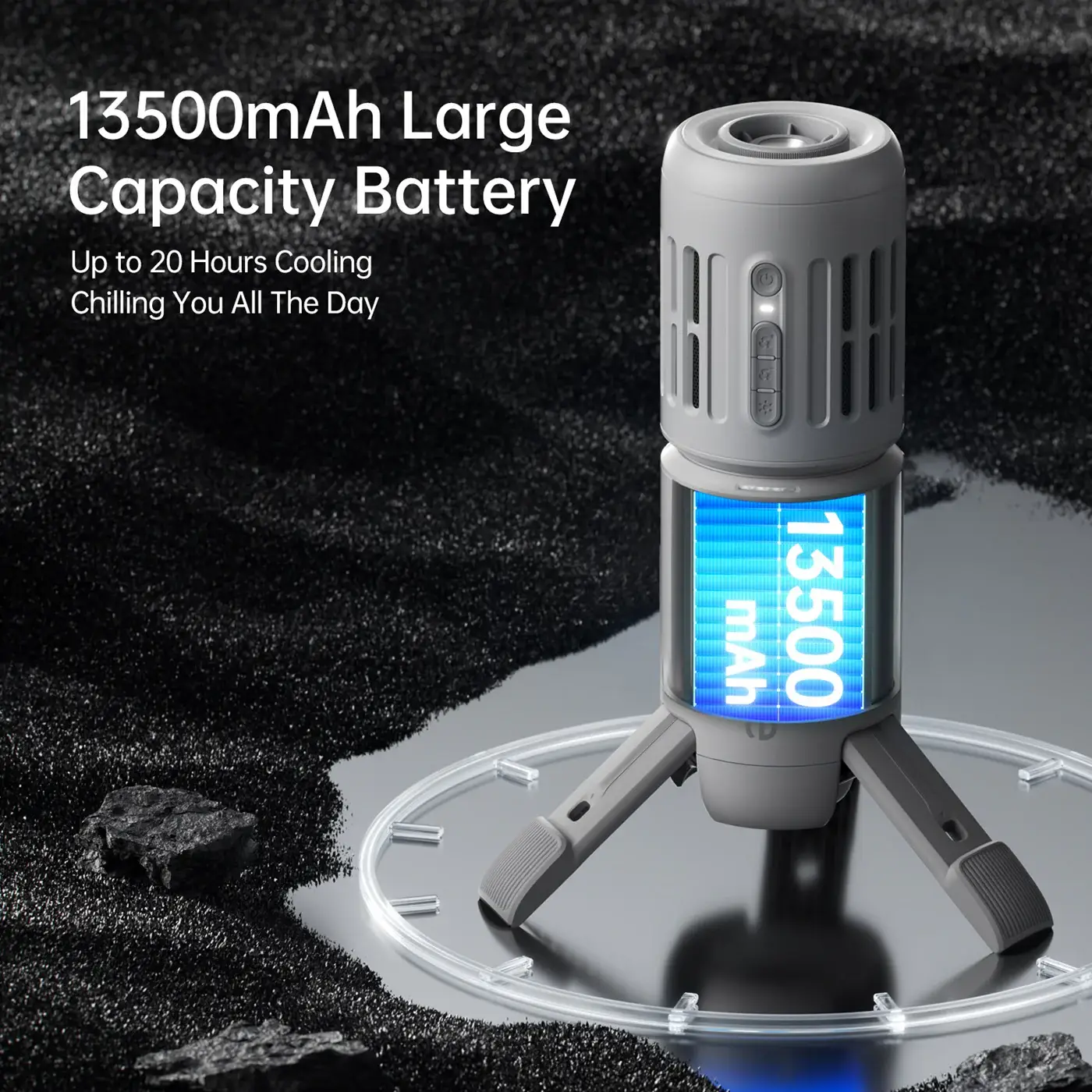 JISULIFE Ultra1 Outdoor Rechargeable Fan 13500mAh Battery High-Power Portable Cooling Fan