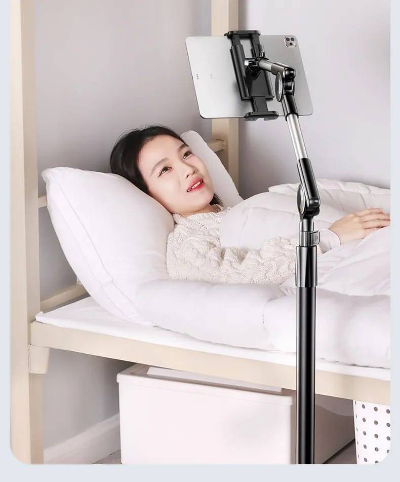 Rtako Ld057 1.6M Extendable Floor-Standing 360° Turbo Self-Locking Lazy Bracket For Tablets And Smartphones