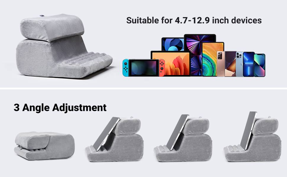 UGREEN Adjustable Tablet Pillow Stand with 3 Viewing Angles for iPad & Tablets