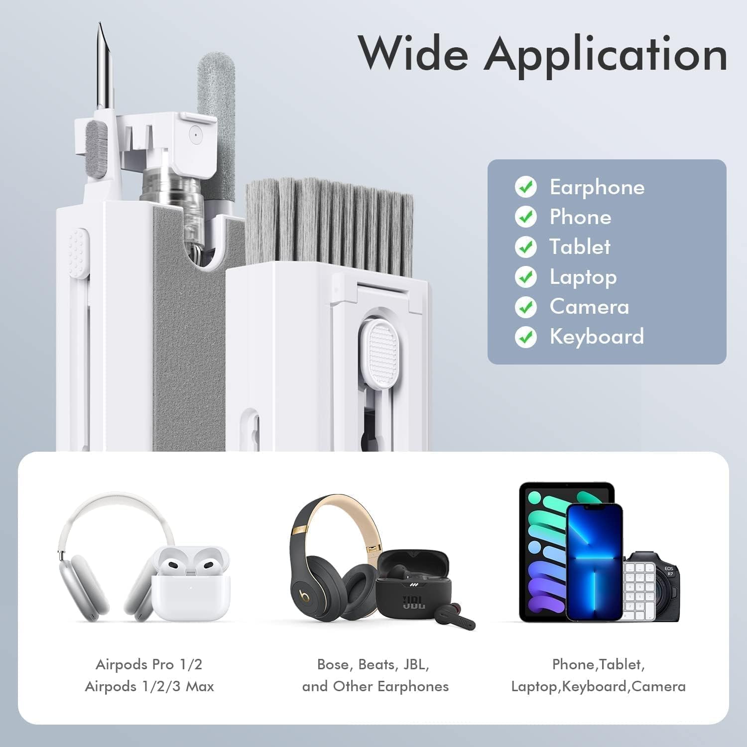 COTECi 75002 8-in-1 Electronic Cleaning Kit with Key Puller Pen Brush & Spray Bundle