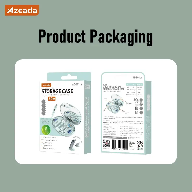Azeada AZ-B01th Multi-Functional Digital Storage Box with 60W Fast Charging