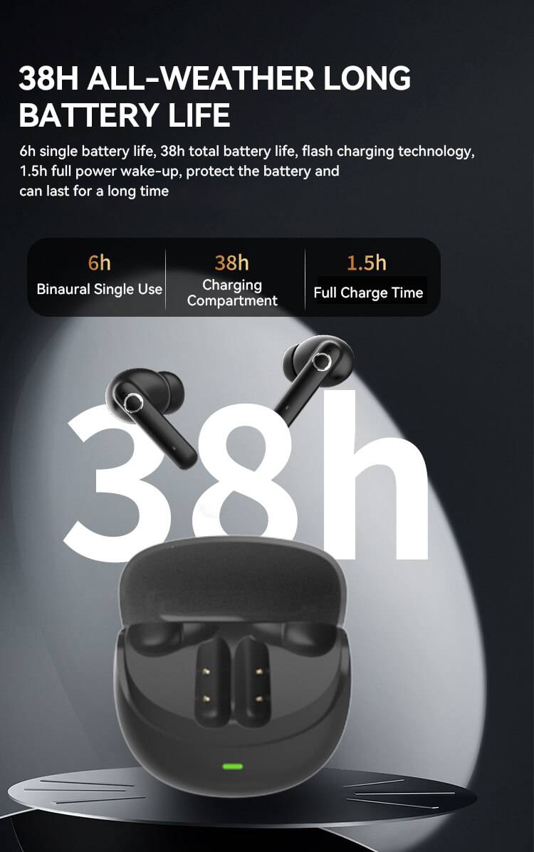 Valdus VTS-200 TWS Bluetooth Earbuds with Fashionable Transparent Charging Case