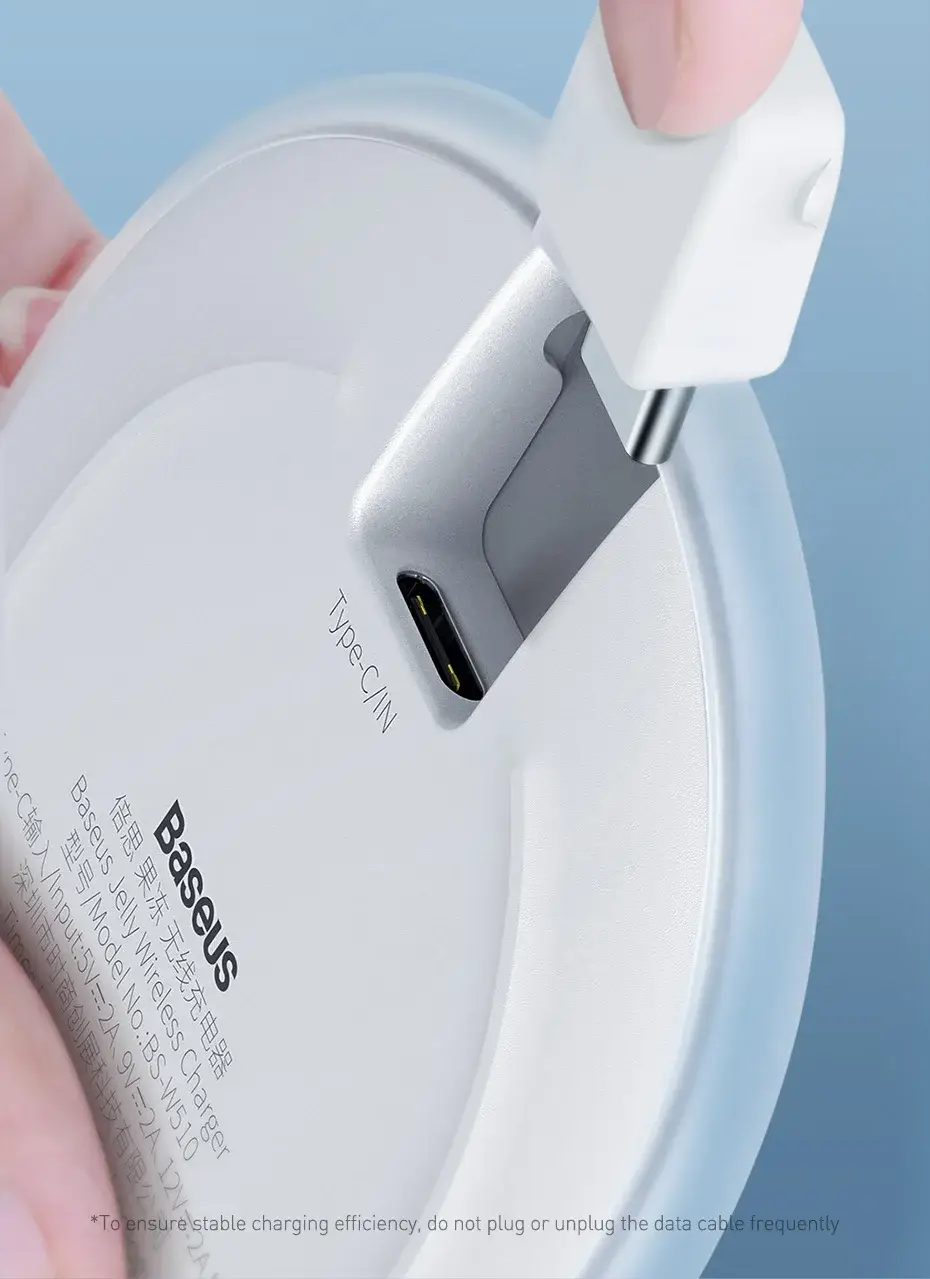 Baseus Jelly BS-W510 15W Fast Wireless Charger Qi-Certified Slim Charging Pad