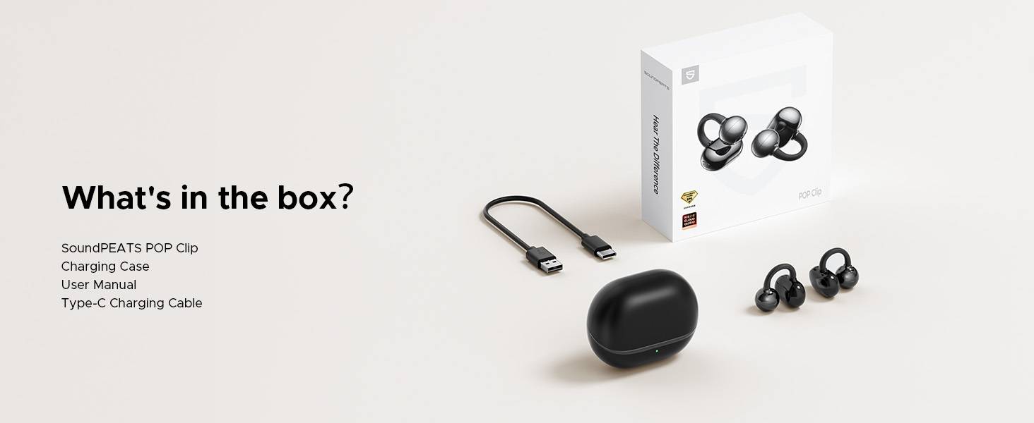 SoundPEATS POP Clip Wireless Open-Ear True Wireless Earbuds