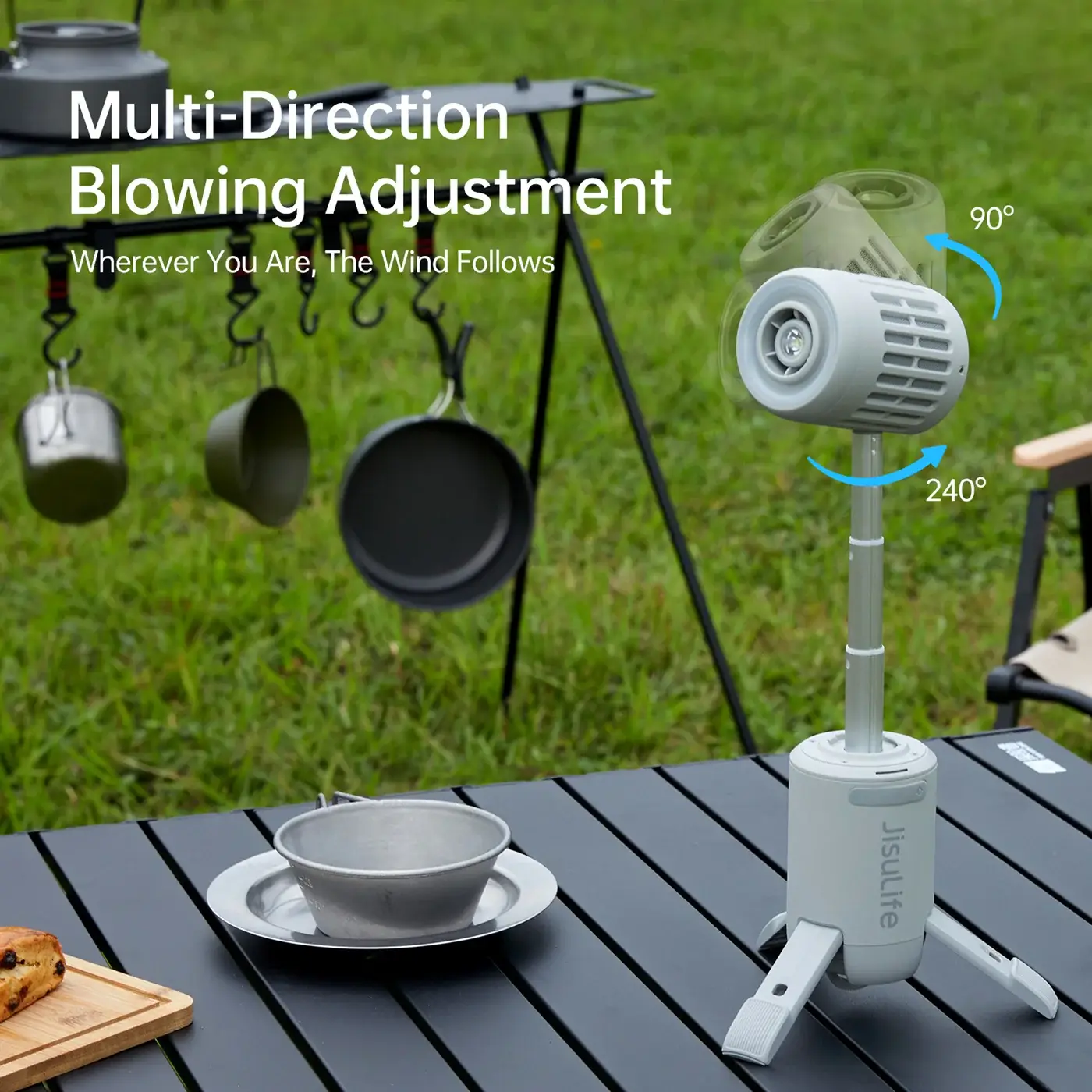 JISULIFE Ultra1 Outdoor Rechargeable Fan 13500mAh Battery High-Power Portable Cooling Fan