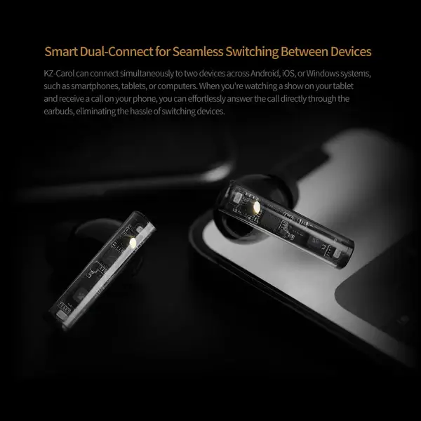 KZ Carol Wireless Bluetooth Earbuds with ANC and 6-Mic Technology