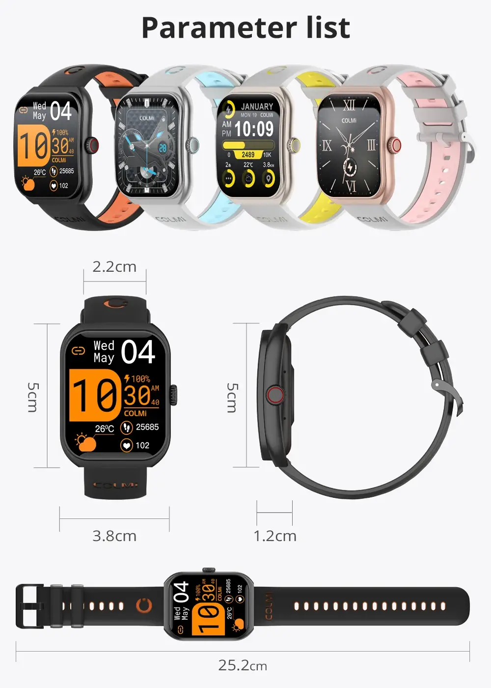COLMI P86 AMOLED Smartwatch with Bluetooth Calling