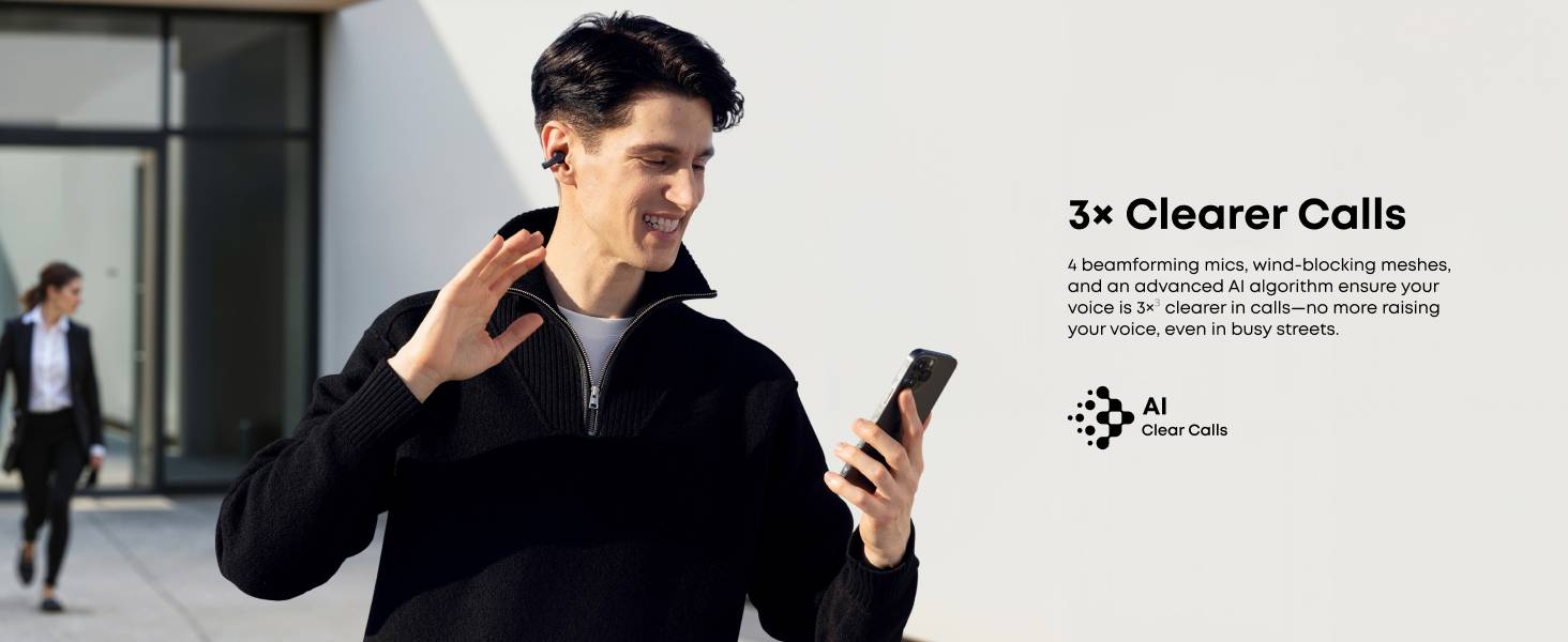 Soundcore AeroClip A3388 Open-Ear Clip-On Earbuds with AI Mics & Powerful Bass