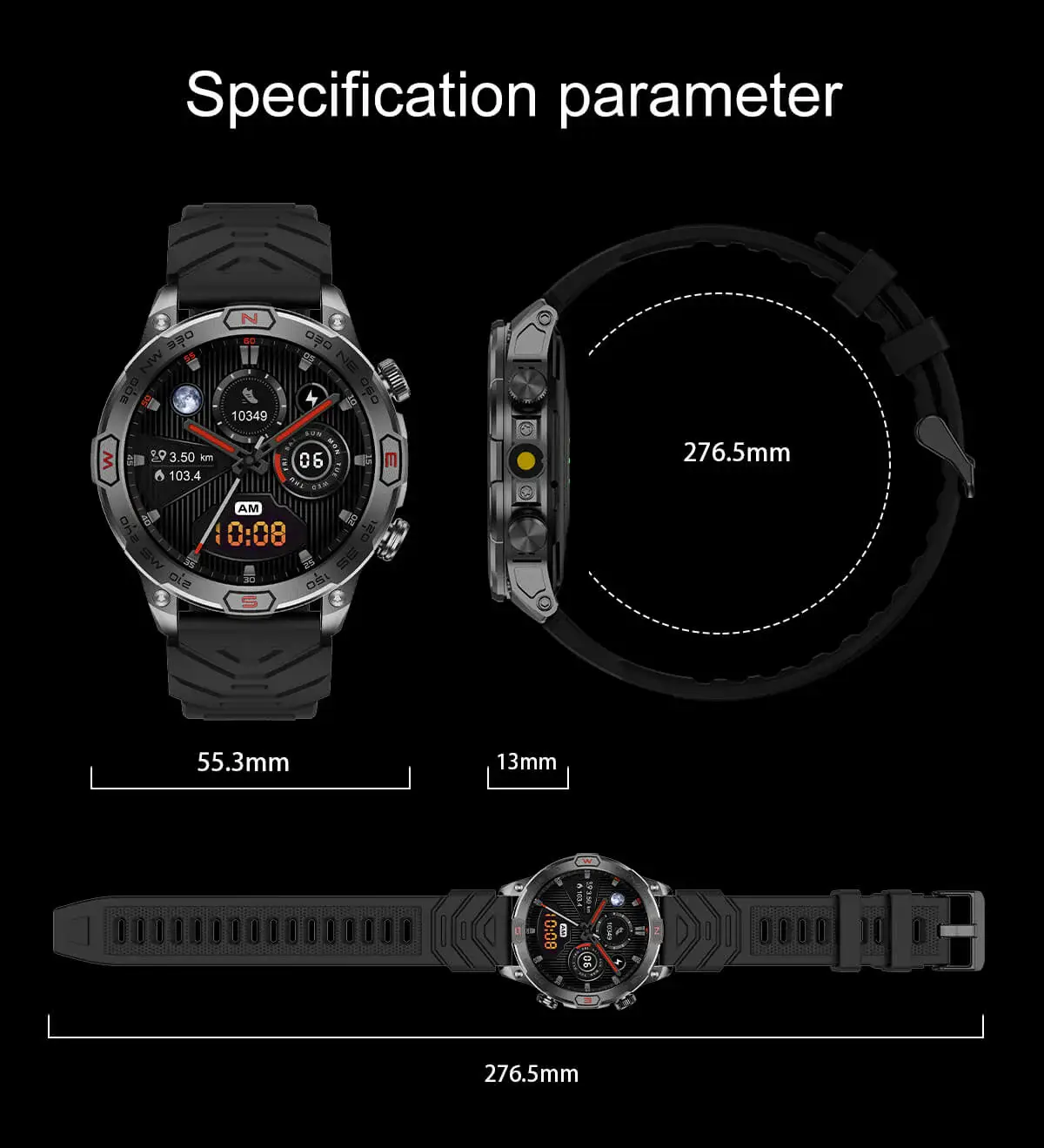 Valdus VD36 Pro Rugged Men Outdoor Smartwatch