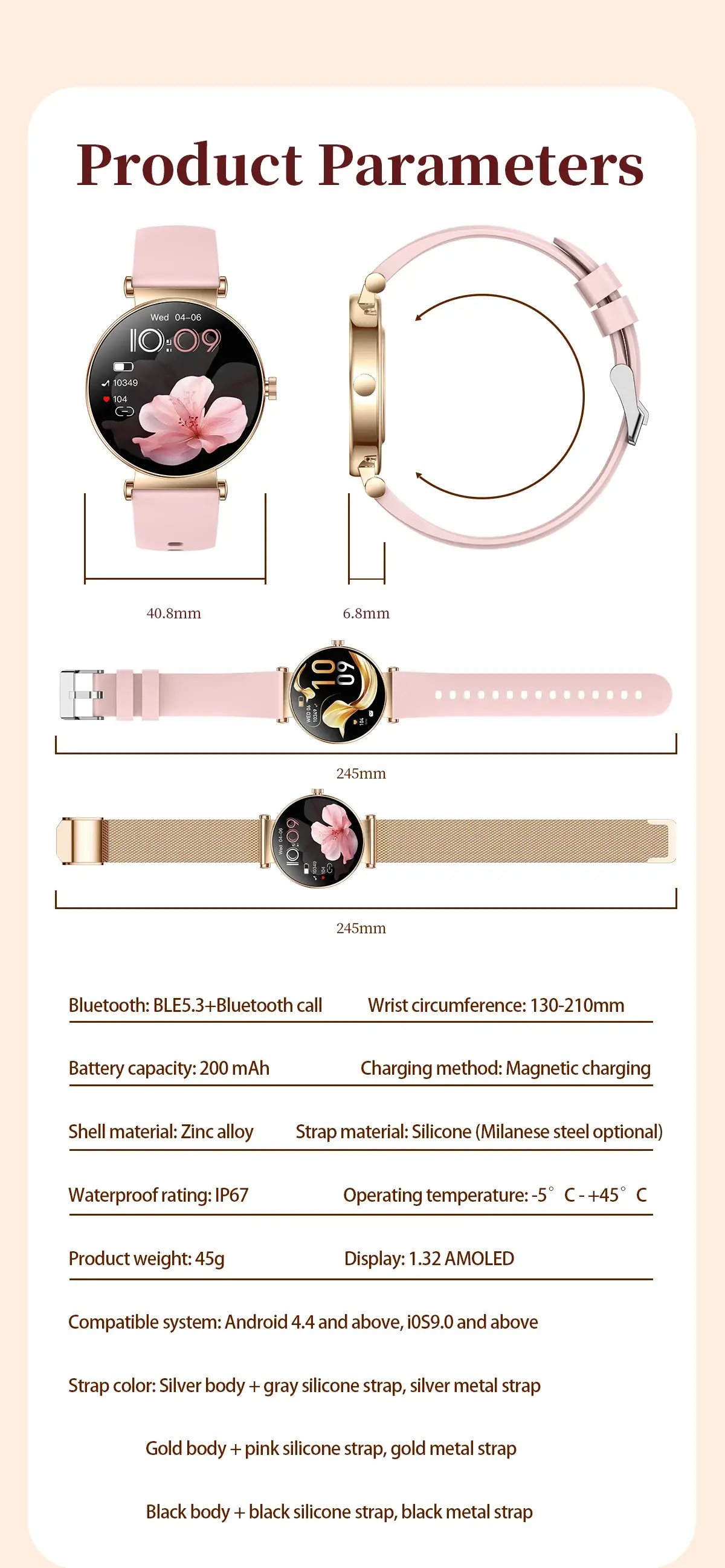 YES Opal Flex AMOLED Bluetooth Calling Smartwatch