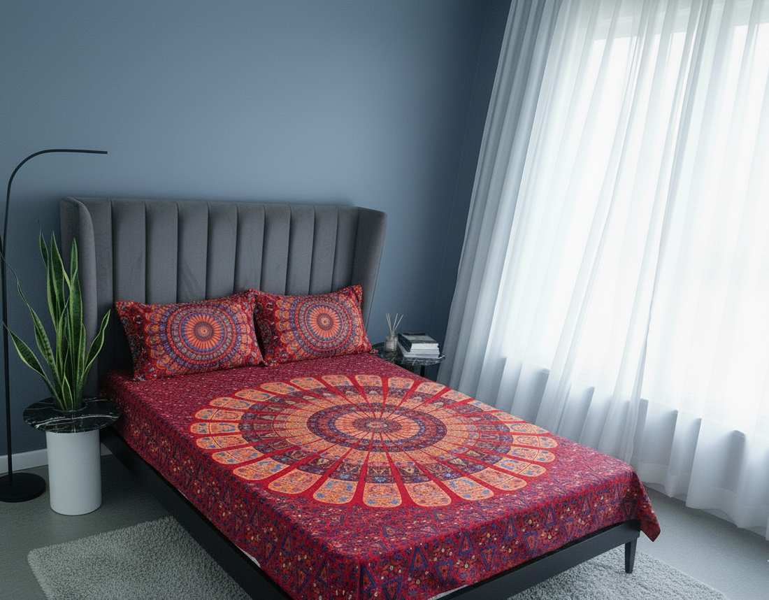 100% Twill Cotton King Size Bedsheet