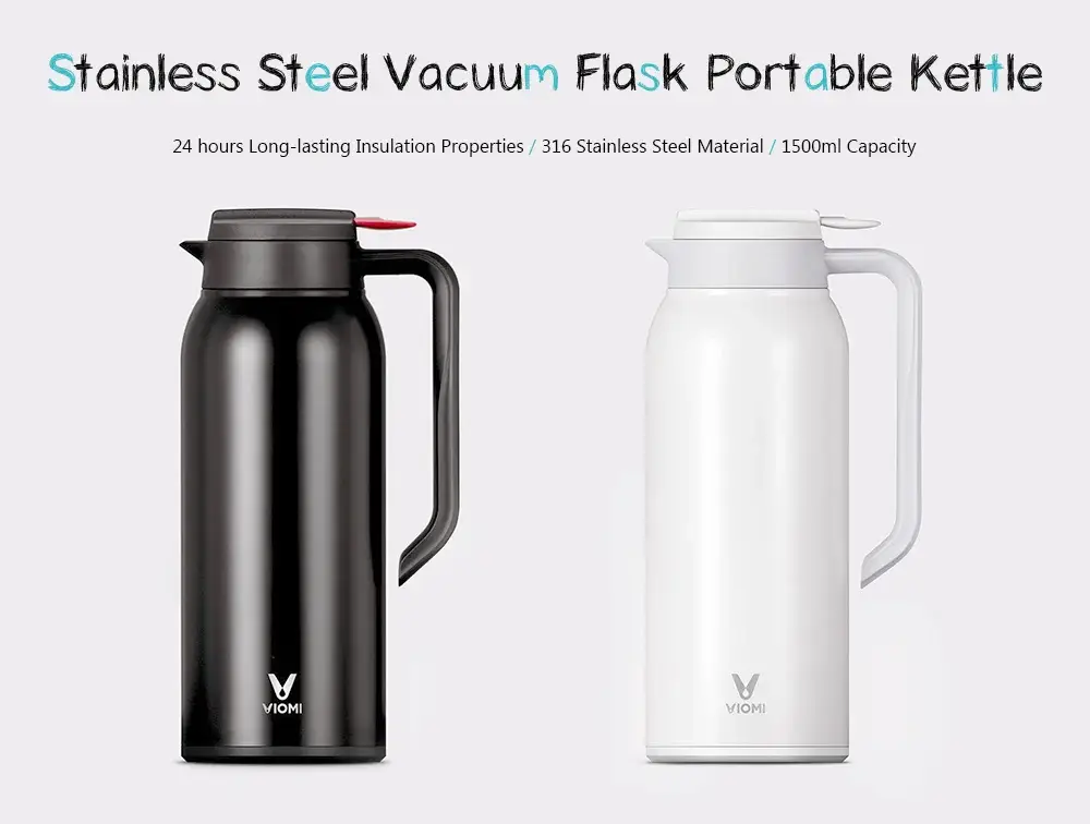 Xiaomi Viomi Yunmi  1.5L Double-Wall Vacuum Insulated Stainless Steel Thermos - Black