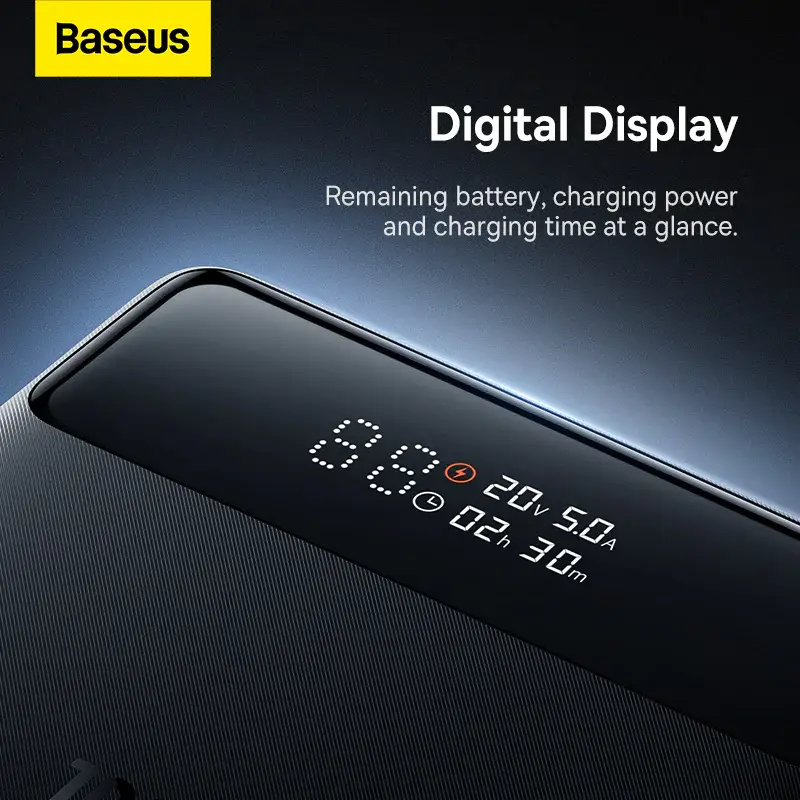 Baseus Blade 100W Power Bank 20000mAh Type C PD Fast Charging Portable Powerbank for MacBook/Laptop