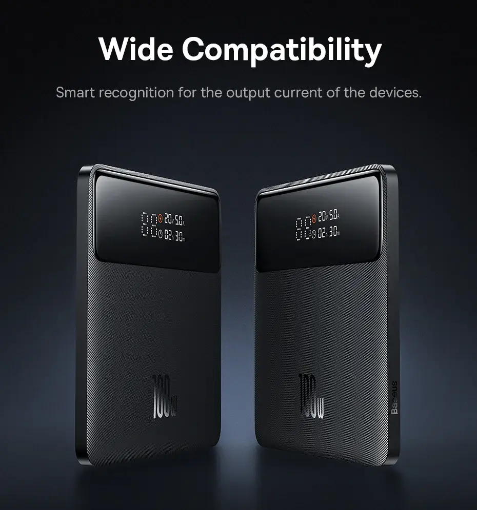 Baseus Blade 100W Power Bank 20000mAh Type C PD Fast Charging Portable Powerbank for MacBook/Laptop