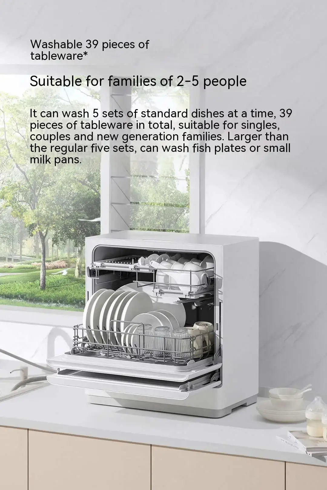 Xiaomi Mijia S1 Smart Desktop Dishwasher 5-in-1 Sterilizing & Hot Air Drying System