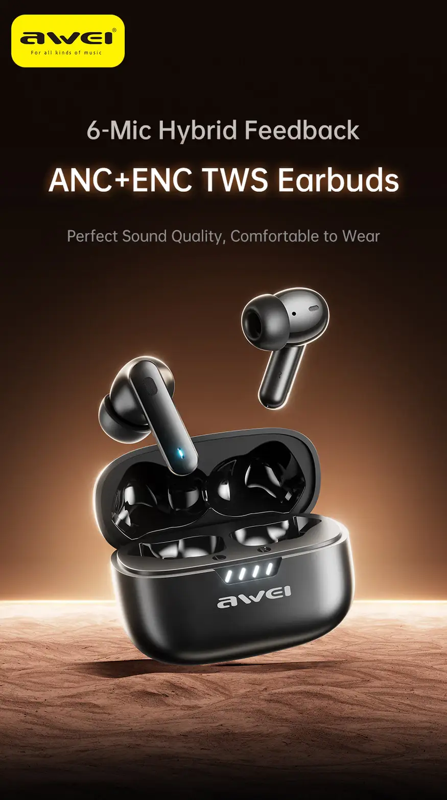 Awei TA12 ANC True Wireless Earbuds