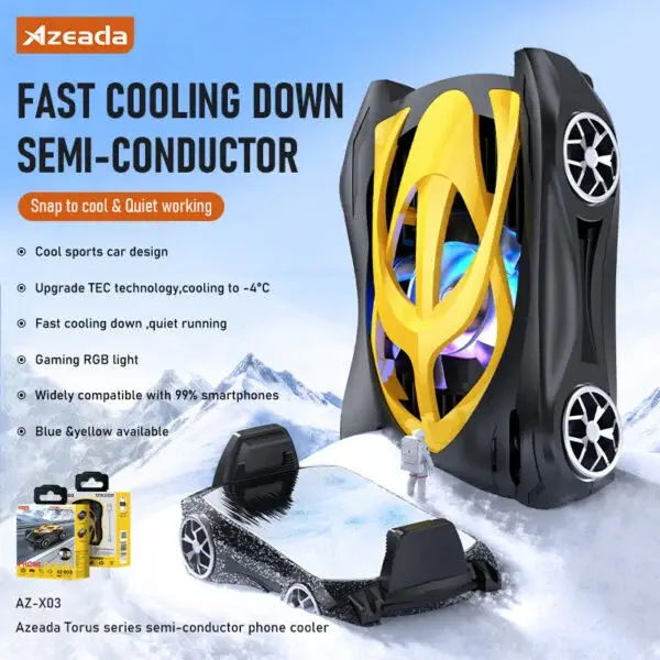 Azeada Torus Series AZ-X03 Yellow Semiconductor Mobile Phone Cooler