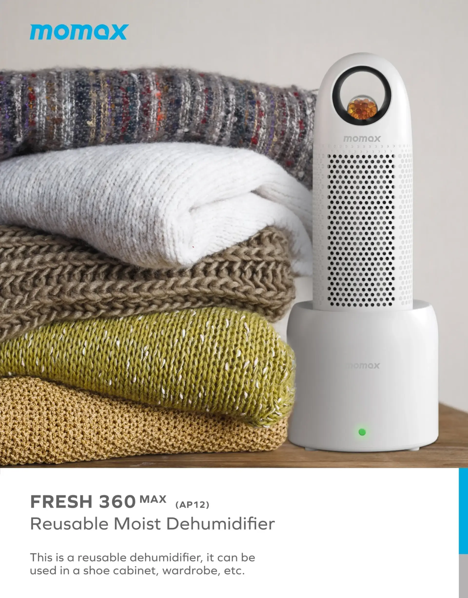MOMAX AP12 Fresh 360 Max Reusable Moisture Dehumidifier
