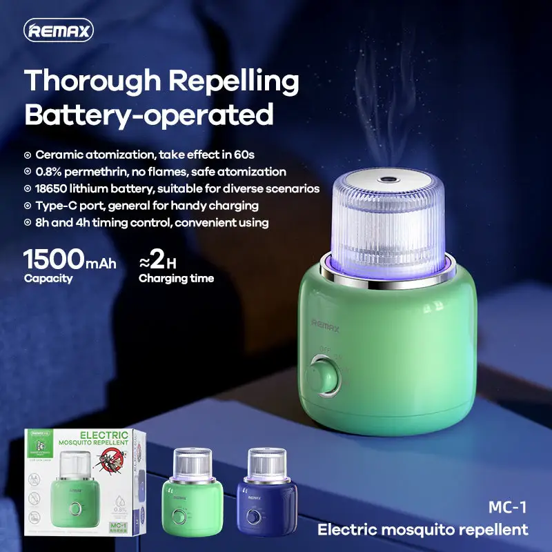 REMAX MC-1 Electric Mosquito Repellent with 1500mAh Battery and 4.2W Power Output