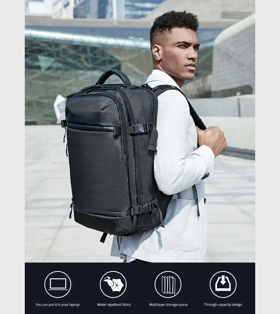 Ozuko 8983L Men's Outdoor Waterproof Backpack Large-Capacity Multi-Function Travel Bag