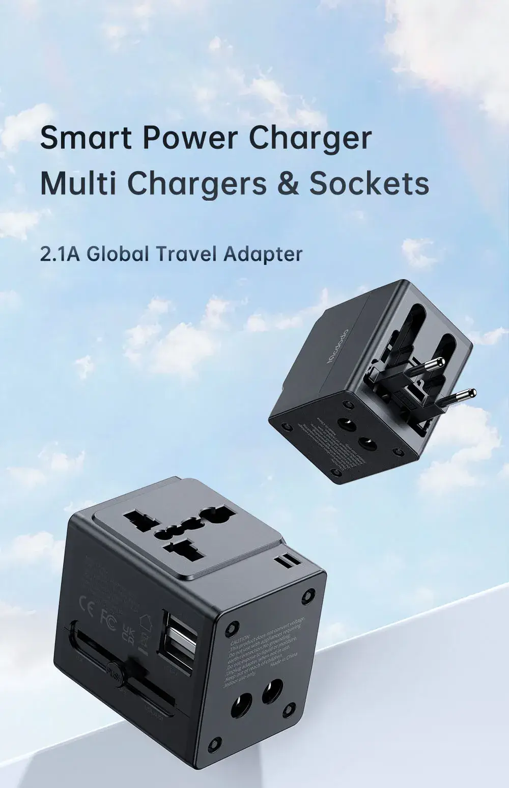 McDodo CP-412 2.1A Dual USB Universal Travel Charger Adapter 