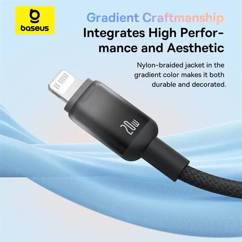 Baseus Discolor Series 20W PD Type-C to Lightning Cable 1M Black