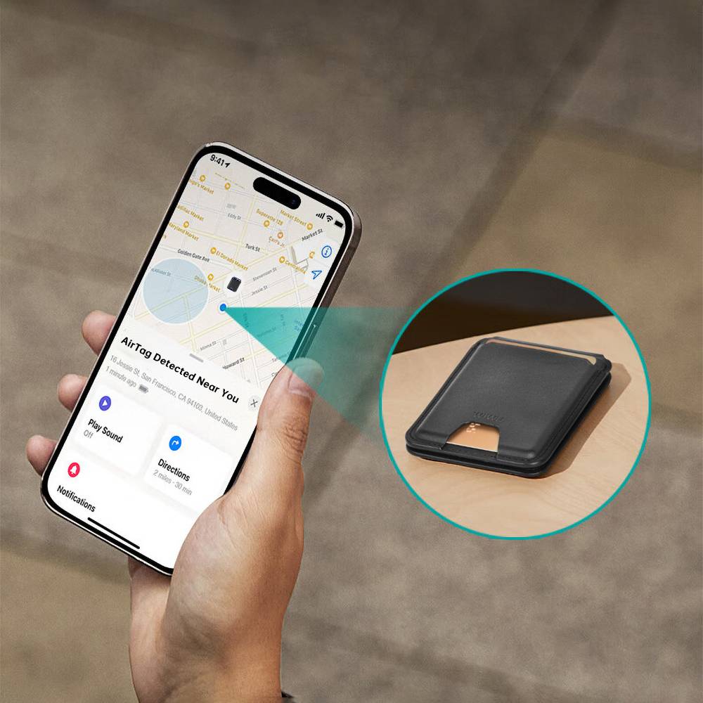 WIWU MW-005 Magnetic Find My Wallet with Slim Design for Cards & Tracking