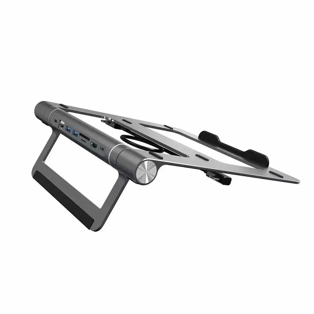 WiWU A821CH 8-in-1 USB-C Laptop Stand and Docking Station Hub - Black WiWU A821CH 8-in-1 USB-C Laptop Stand and Docking Station Hub - Black
