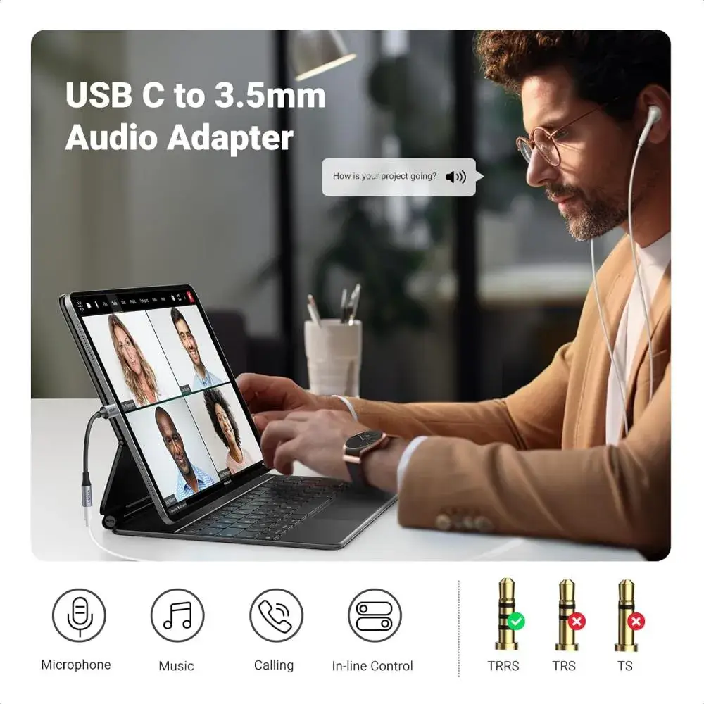 UGREEN AV161 USB-C to 3.5mm Headphone Adapter with DAC Chip 80154