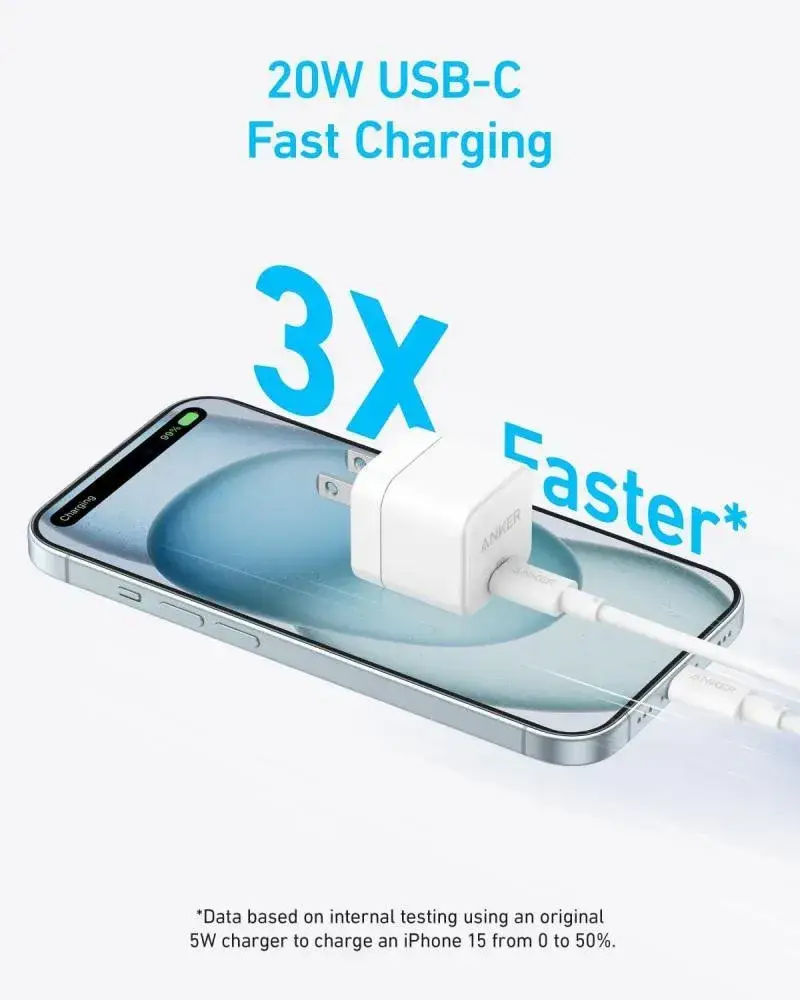 Anker Zolo 20W Wall Charger with IQ3 and PD3.0 Fast Charging Technology