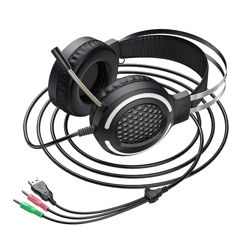Hoco ESD03 Wired RGB Lighting and Noise-Cancelling Microphone Gaming Headphones