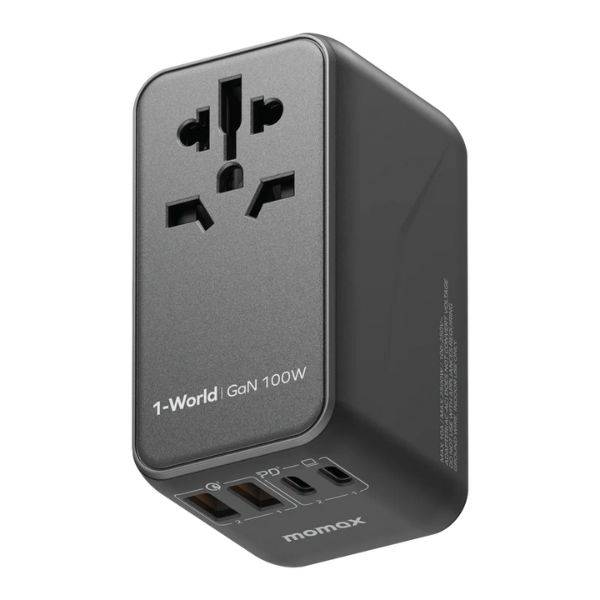 Momax UA10 1-World 100W GaN 4-Port + AC Universal Travel Adapter