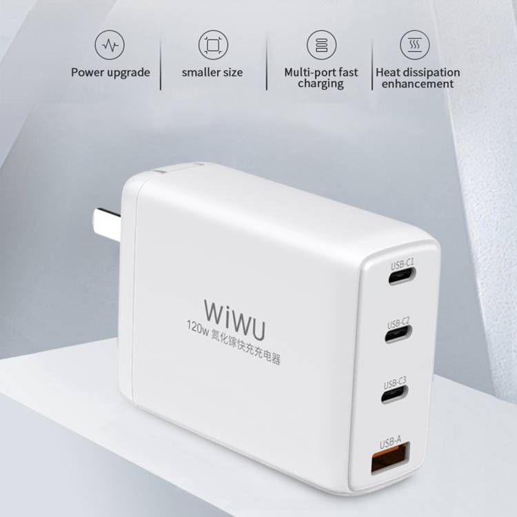WIWU TR257-AEU 120W 4-in-1 Mini GaN Quick Charger CN Plug