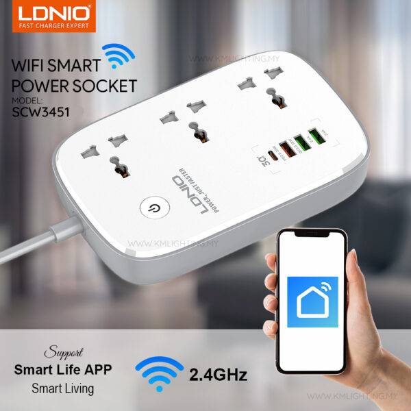 LDNIO SCW3451 Wi-Fi Smart Power Strip with USB Charging Port