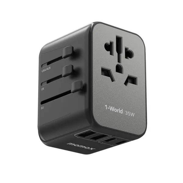 Momax UA9 1-World PD35W Travel Adapter with 5 Ports & AC Charging