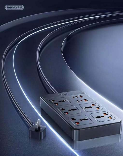 REMAX RP-U195 Power Strip 30W Fast Charger with 2 USB-A & 4 USB-C Ports