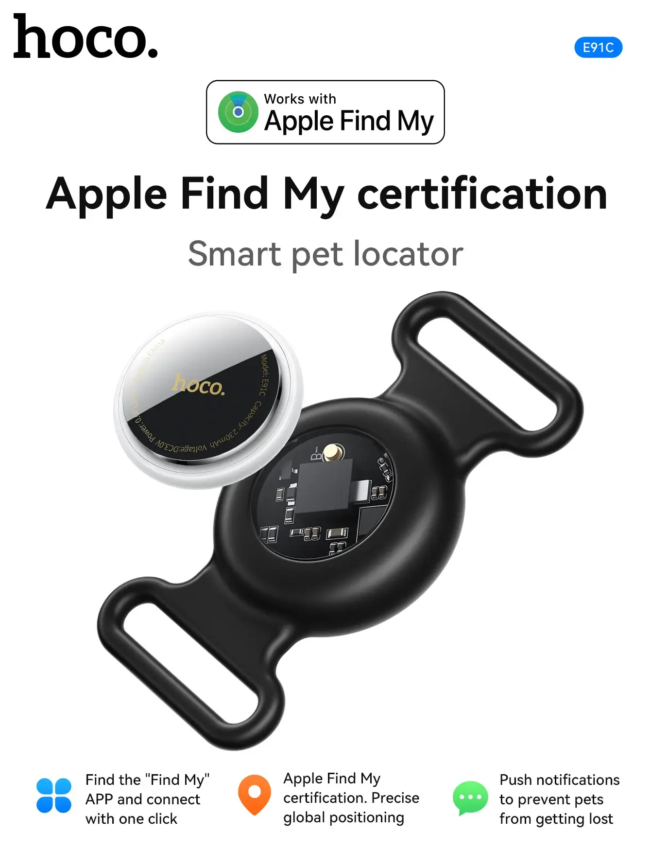 Hoco E91C Smart Pet Tracker Anti-Lost Device Compatible with Apple