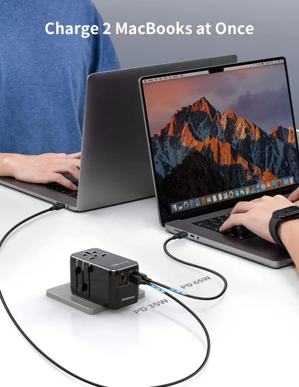 Momax UA10 1-World 100W GaN 4-Port + AC Universal Travel Adapter