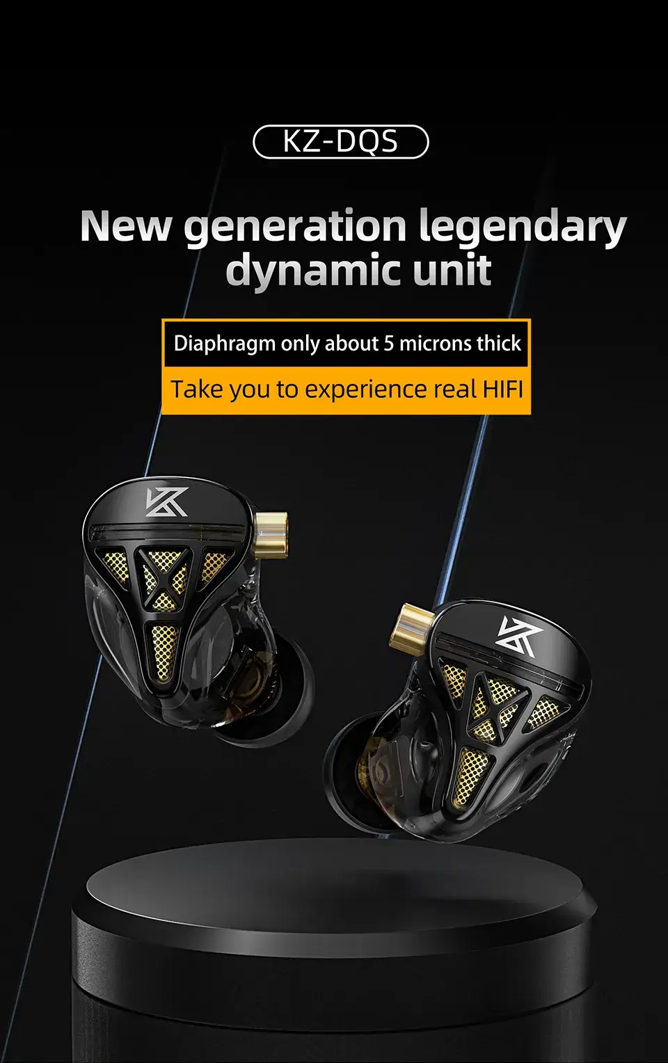 KZ DQS New Generation Legendary Dynamic Driver In-Ear Monitors (IEM)