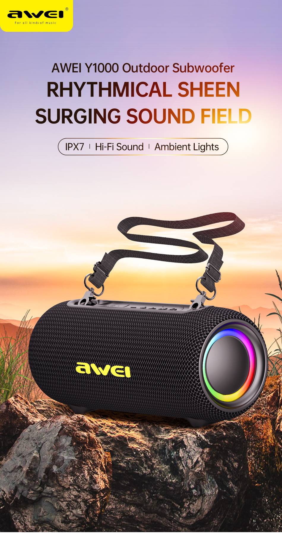 Awei Y1000 Stereo Sound Wireless Bluetooth Speaker